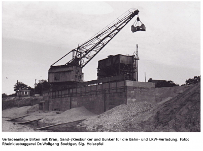 Verladeanlage Birten vom Altrhein aus - Kran und Bunker